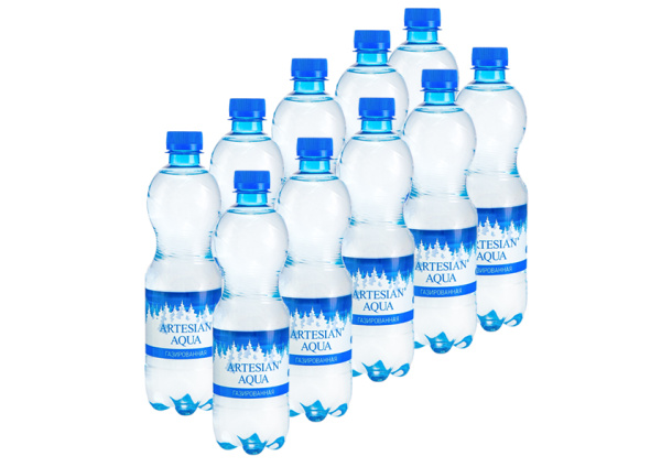 Вода питьевая "AQUA ARTESIAN" 0,5 л газ